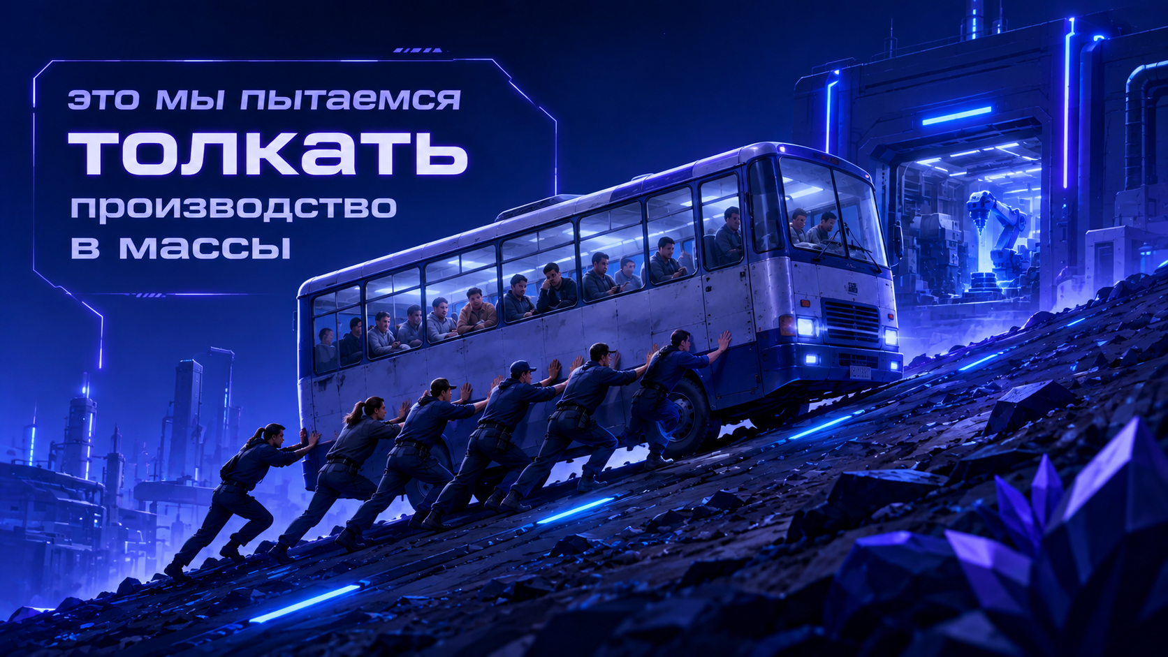 Иллюстрация о попытке развивать производство